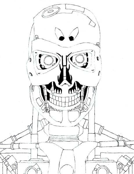 Раскраска Терминатор т 800
