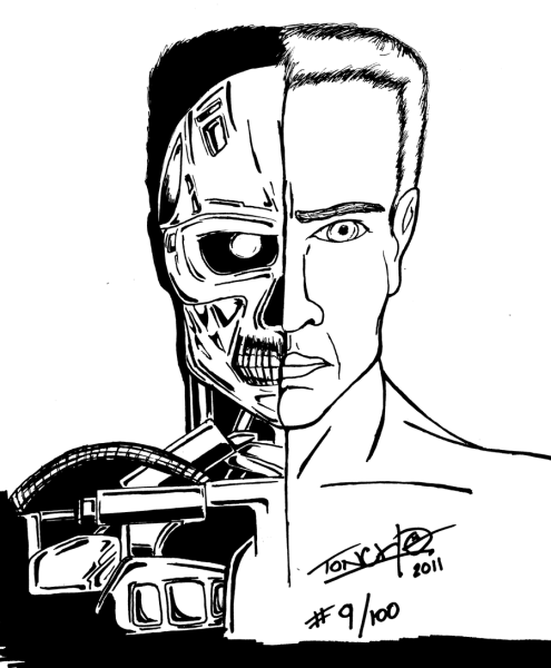 Терминатор Арнольд Шварценеггер раскраска