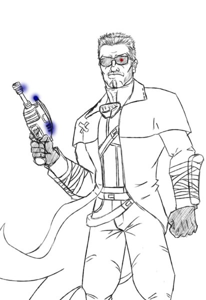 Раскраска Терминатор т 800