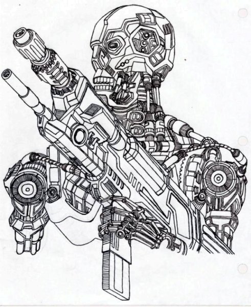 Раскраска Терминатор т 800
