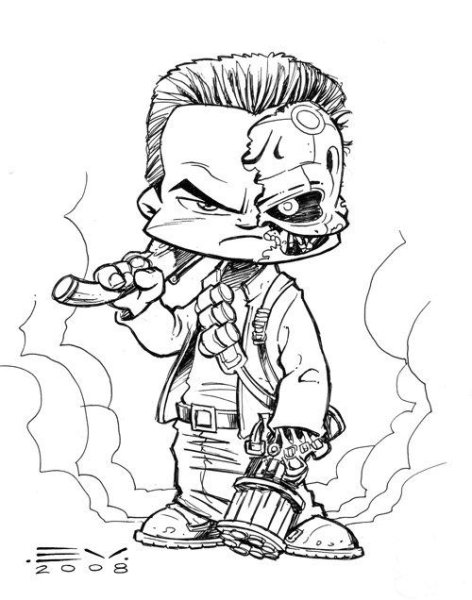 Терминатор раскраска