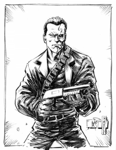 Терминатор Арнольд Шварценеггер раскраска