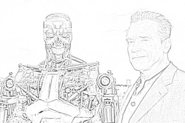 Терминатор Арнольд Шварценеггер раскраска