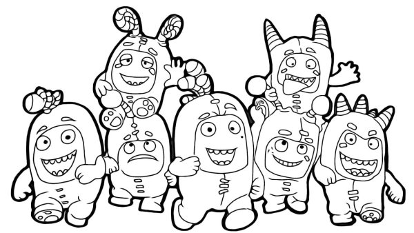 Oddbods раскраска