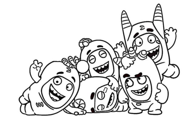 Чудики Oddbods раскраска