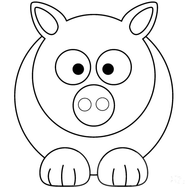 Свинка раскраска для малышей