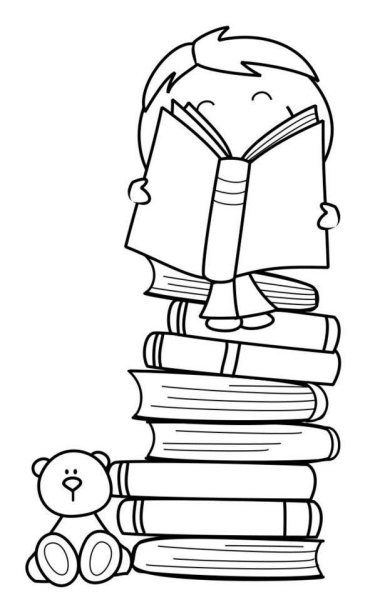 Стопка книг раскраска