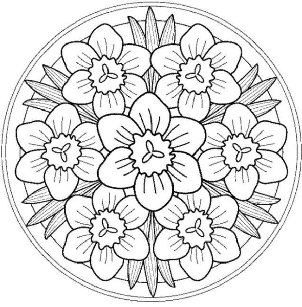 Раскраска Мандала цветы
