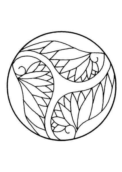 Геометрические растительный орнамент в круге