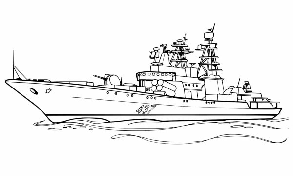 Военный корабль раскраска для детей