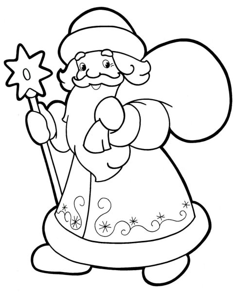 Дед Мороз раскраска