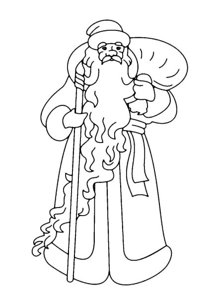 Дед Мороз раскраска