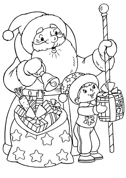 Новогодние раскраски дед Мороз