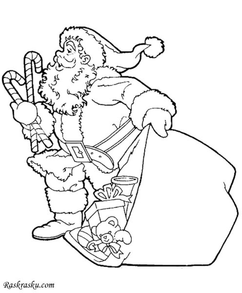Дед Мороз раскраска