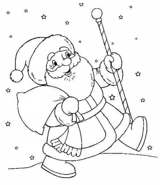 Дед Мороз и Снегурочка раскраска