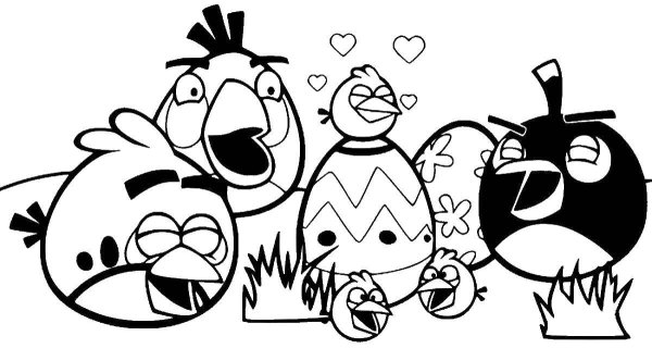 Раскраска яйца Энгри бердз