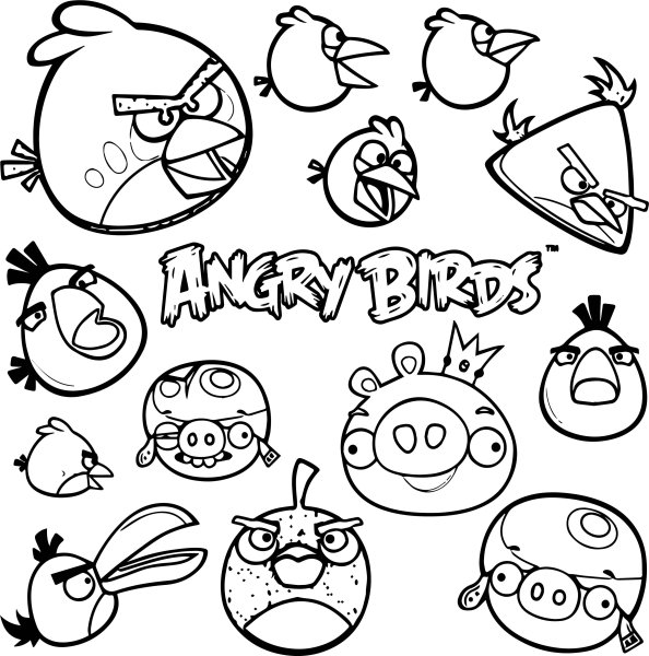 Энгри бердз раскраска