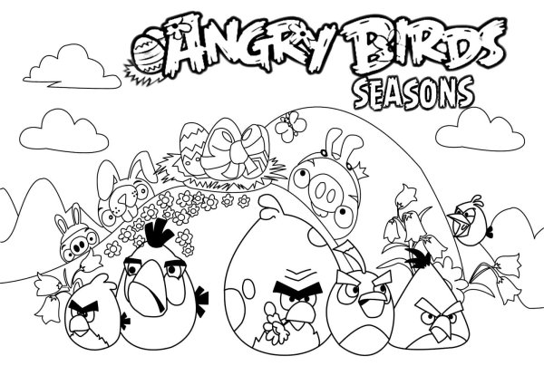 Раскраски Angry Birds Seasons