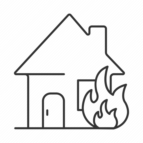 Раскраски Кошкин дом для детей пожар