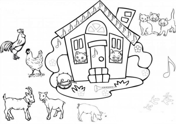 Сказочный домик раскраска