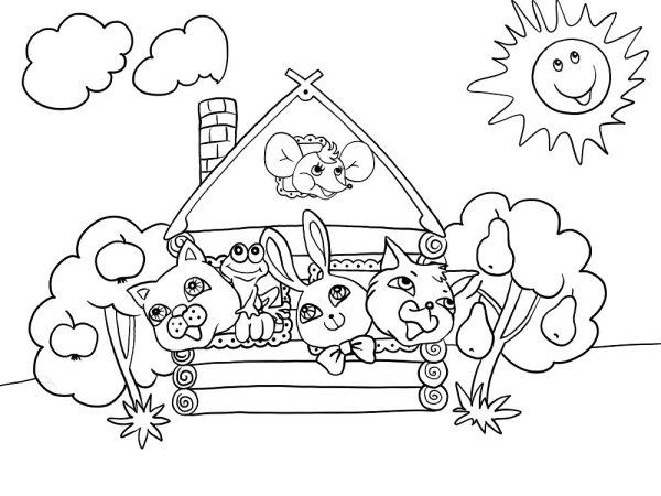 Раскраска. Кошкин дом
