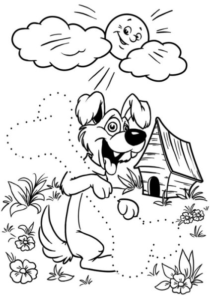 Собака сказка раскраска