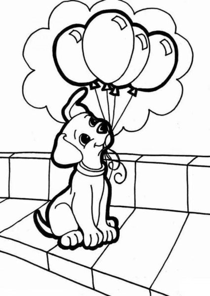 Раскраска собачка