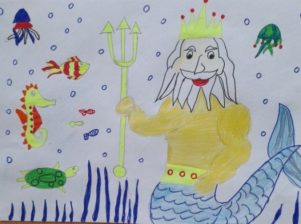 Морской царь раскраска