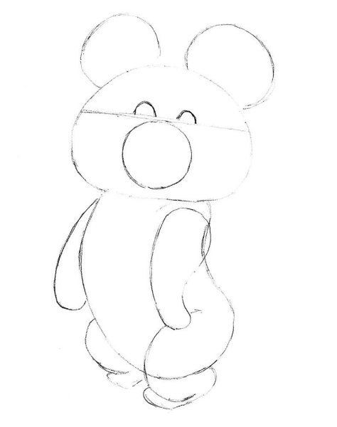 Олимпийский мишка нарисова