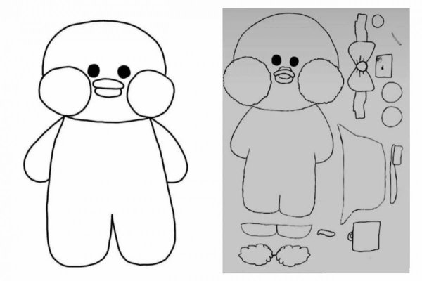 Уточка лалафанфан раскраска