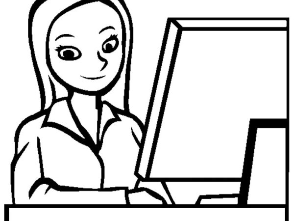 Офисный работник раскраска для детей