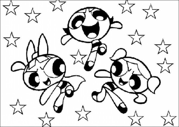Powerpuff girls раскраска