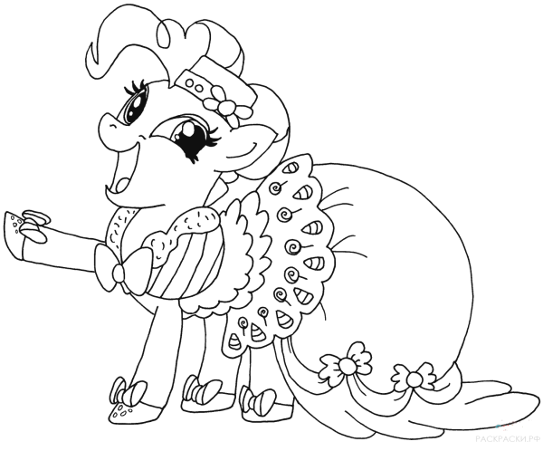 My little Pony Pinkie pie раскраска