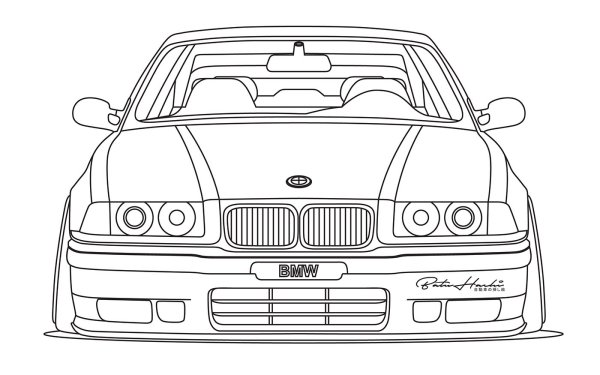 BMW e36 седан раскраска