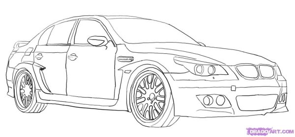 BMW m5 рисоваться