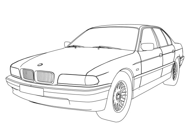 BMW e36 седан раскраска