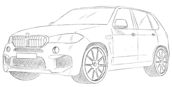 Машина BMW x7 risovat