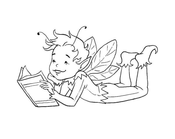 Книжная Фея раскраска