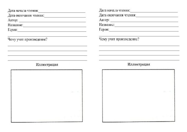 Как оформляется дневник читателя