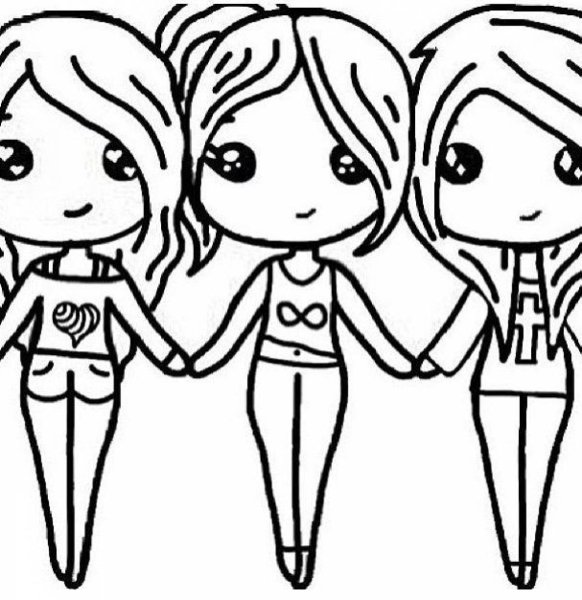 Подружки. Раскраска