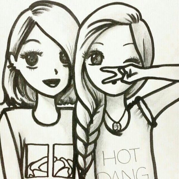 Картинки для срисовки подруги