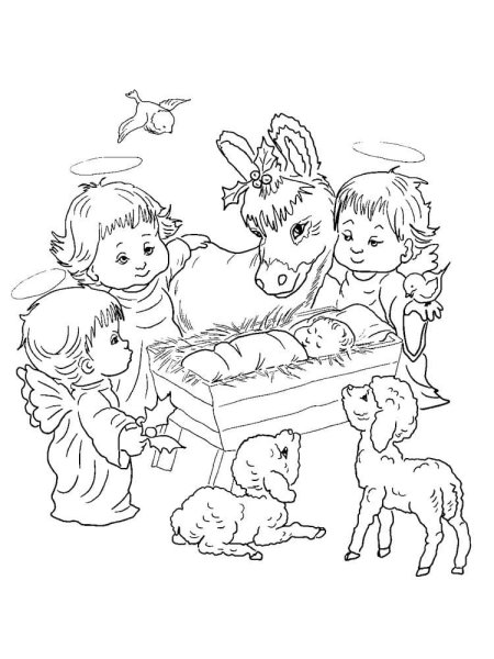 Рождественские раскраски для детей