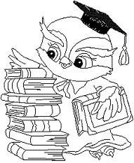 Сова с книгой раскраска