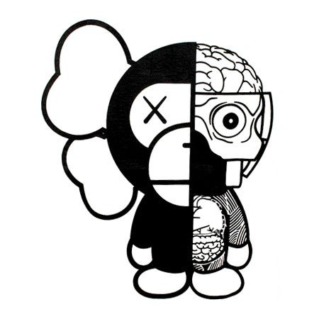 KAWS черно белый