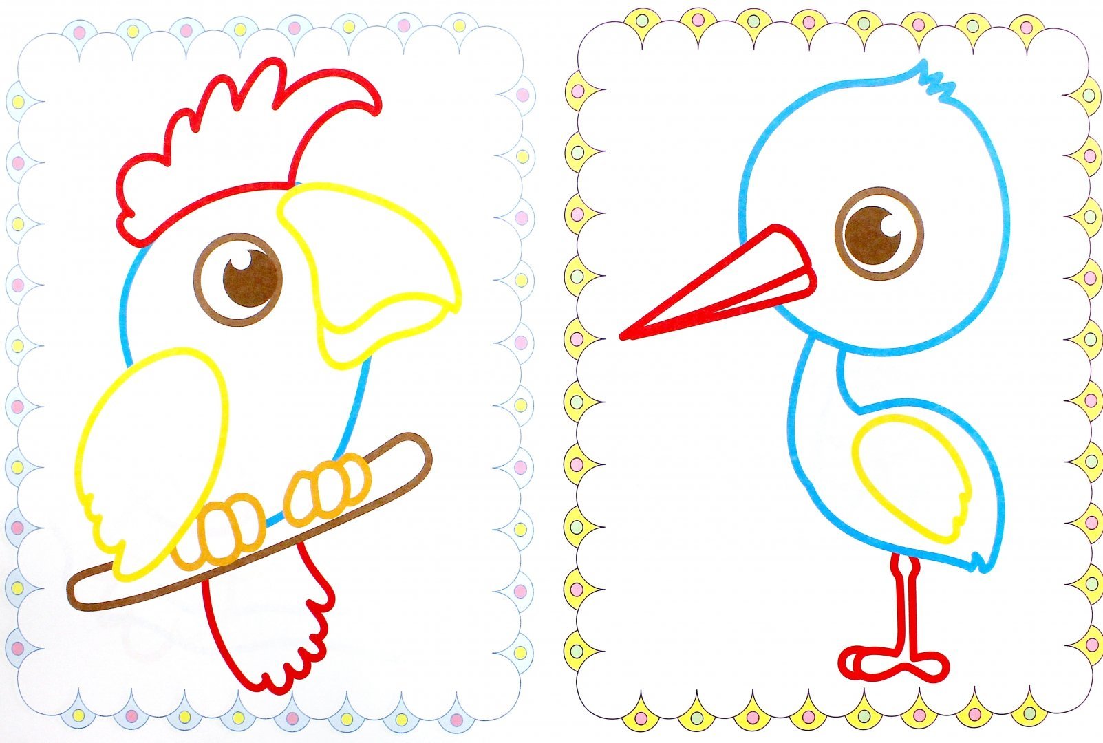 Цветные контуры. Цветные раскраски для детей. Раскраски для детей 3 лет цветные. Раскраска с цветным контуром для малышей. Раскраски птицы для детей 3-4 лет.
