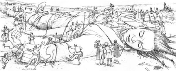 Гулливер в стране лилипутов раскраска