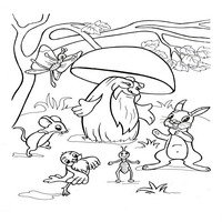 Раскраска Сутеев грибок-Теремок