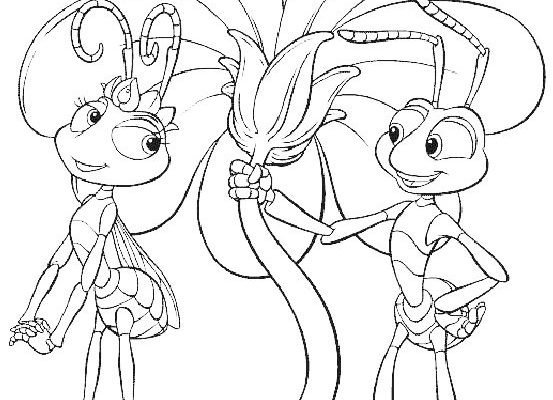 Стрекоза и муравей раскраска