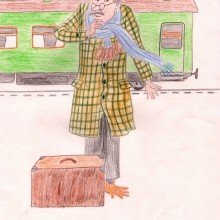 Маршак рассеянный с улицы Бассейной раскраска