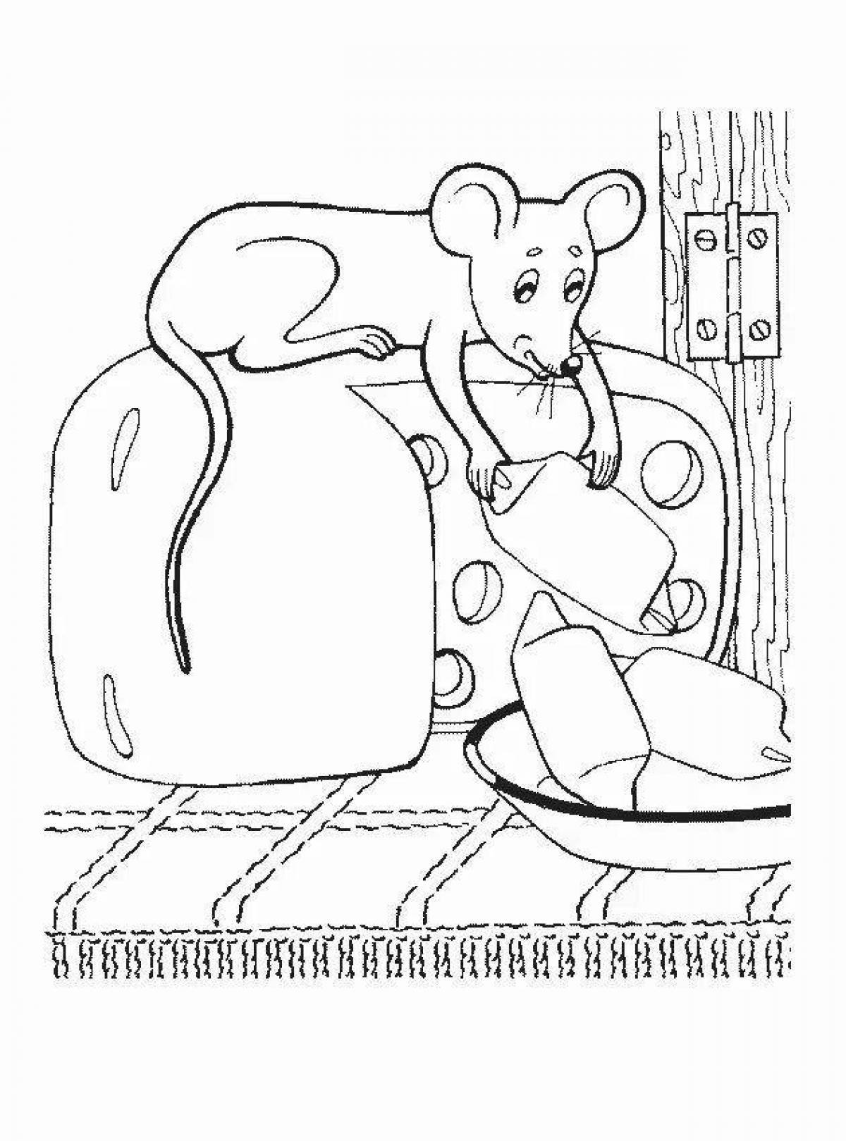 Раскраска глупый мышонок